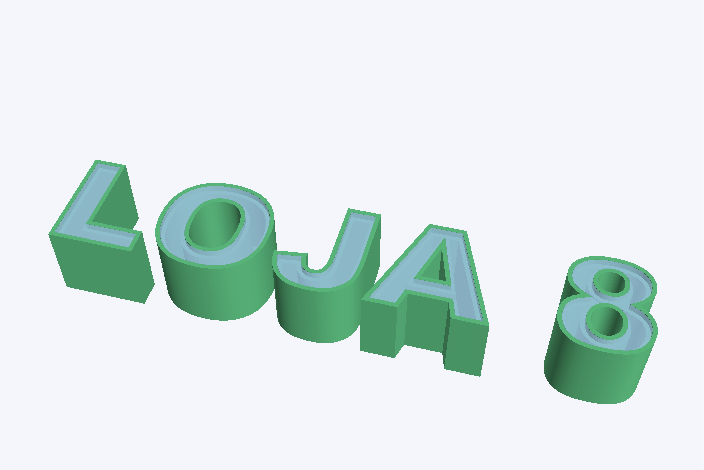 Letra caixa 3D gerada pelo plugin